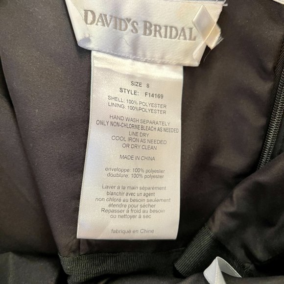 David's Bridal Strapless Chiffon Dress with Layered Skirt, Size 8 - Picture 10 of 10